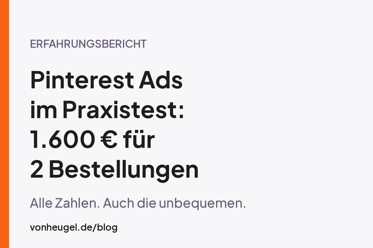 Pinterest Ads im Praxistest: 1.600 Euro für 2 Bestellungen